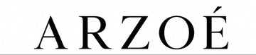 The brand name 'ARZOÉ' in black serif lettering on a solid white background.